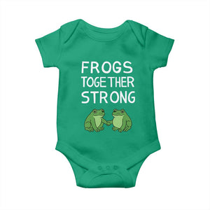 Frogs Together Strong Baby Onesie Free Portland Oregon Unity Meme TS02 Irish Green Print Your Wear