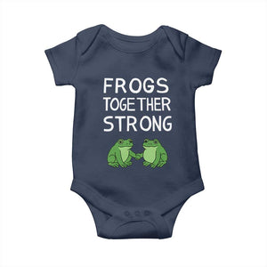 Frogs Together Strong Baby Onesie Free Portland Oregon Unity Meme TS02 Navy Print Your Wear