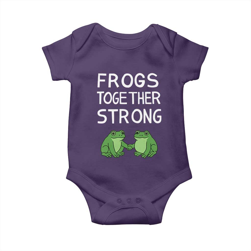 Frogs Together Strong Baby Onesie Free Portland Oregon Unity Meme TS02 Purple Print Your Wear