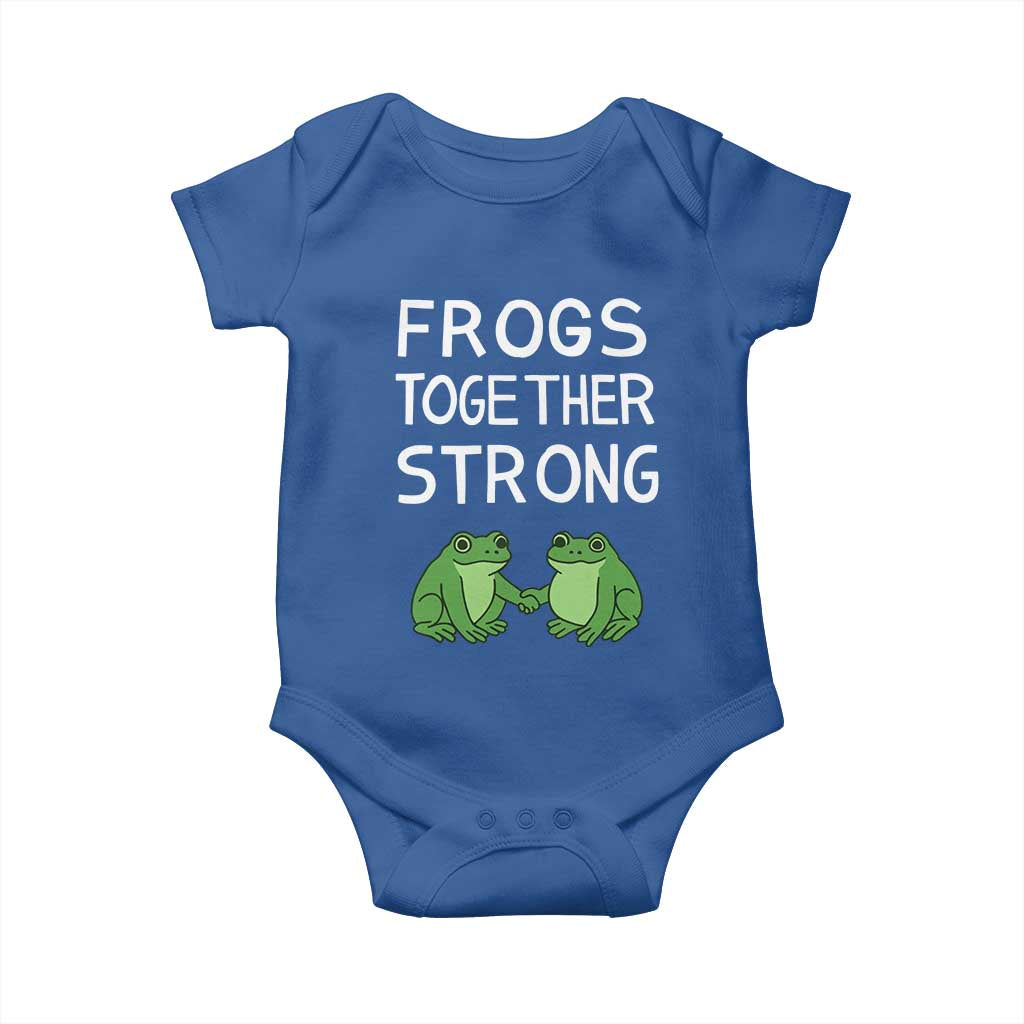 Frogs Together Strong Baby Onesie Free Portland Oregon Unity Meme TS02 Royal Blue Print Your Wear