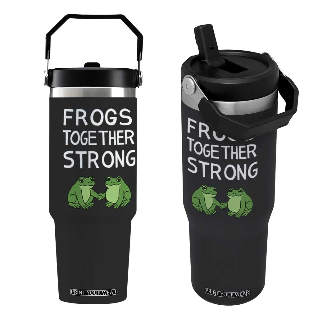 Frogs Together Strong Flip Straw Tumbler Free Portland Oregon Unity Meme TS02 One Size: 30 oz Black Print Your Wear