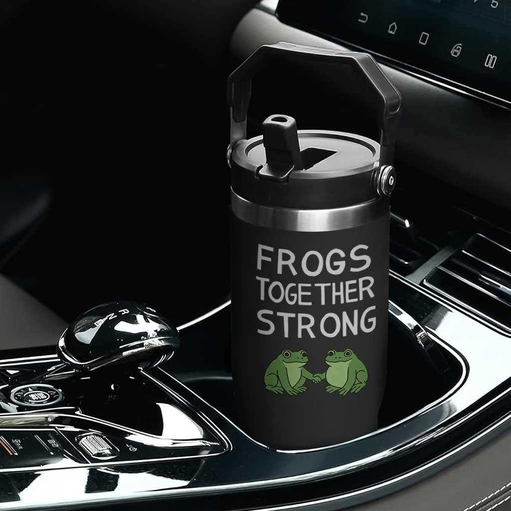 Frogs Together Strong Flip Straw Tumbler Free Portland Oregon Unity Meme TS02 Print Your Wear