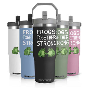 Frogs Together Strong Flip Straw Tumbler Free Portland Oregon Unity Meme TS02 Print Your Wear