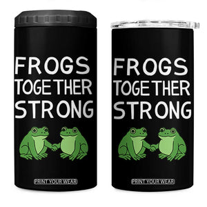 Frogs Together Strong 4 in 1 Can Cooler Tumbler Free Portland Oregon Unity Meme TS02 One Size: 16 oz Black Print Your Wear