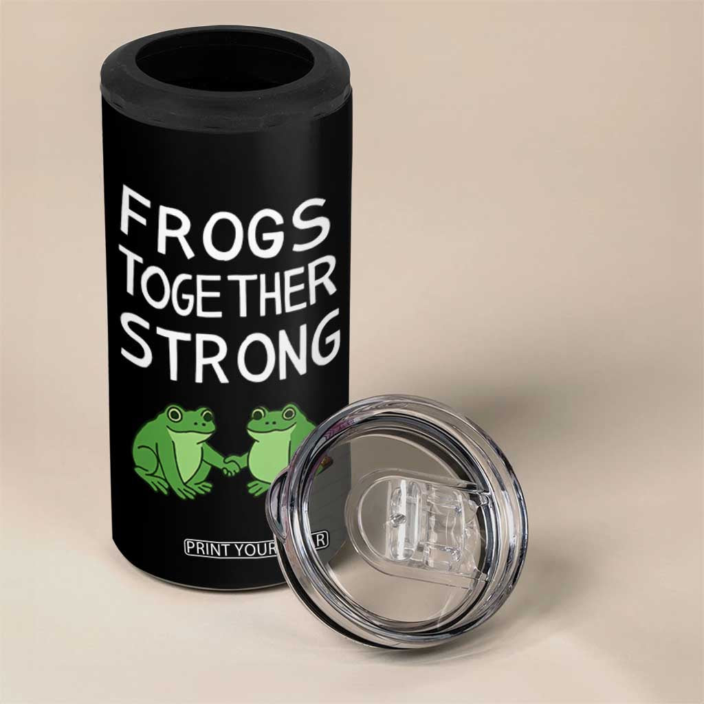 Frogs Together Strong 4 in 1 Can Cooler Tumbler Free Portland Oregon Unity Meme TS02 Print Your Wear
