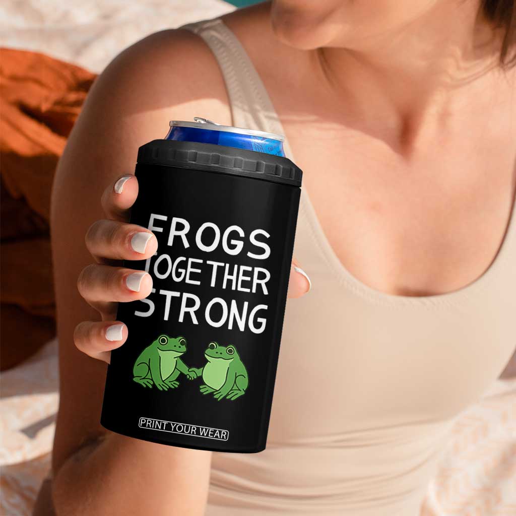 Frogs Together Strong 4 in 1 Can Cooler Tumbler Free Portland Oregon Unity Meme TS02 Print Your Wear