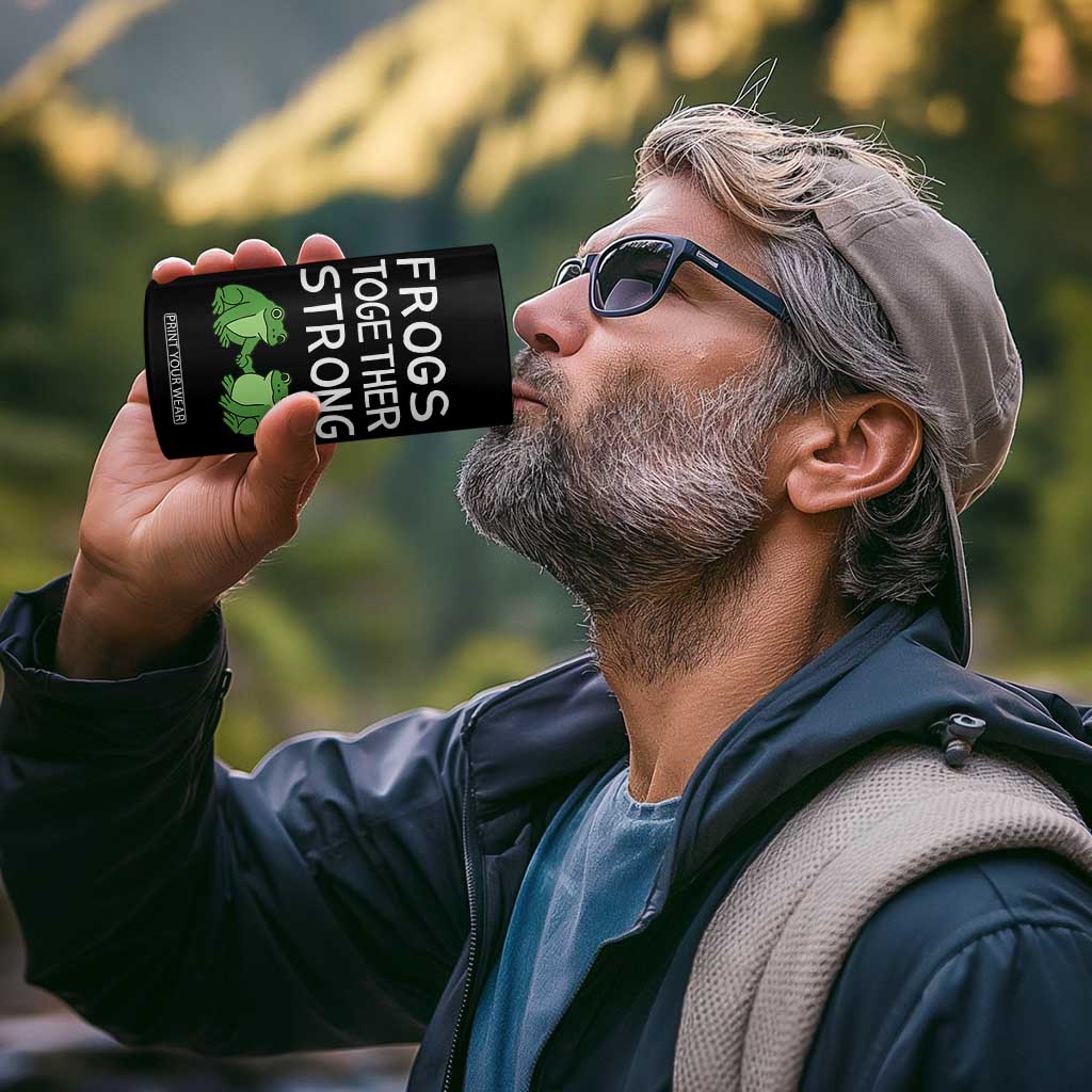 Frogs Together Strong 4 in 1 Can Cooler Tumbler Free Portland Oregon Unity Meme TS02 Print Your Wear