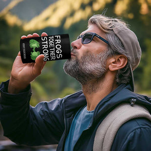 Frogs Together Strong 4 in 1 Can Cooler Tumbler Free Portland Oregon Unity Meme TS02 Print Your Wear