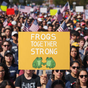 Frogs Together Strong Protest Sign Free Portland Oregon Unity Meme - Print Your Wear