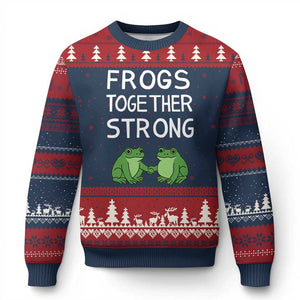 Frogs Together Strong Ugly Christmas Sweater Free Portland Oregon Unity Meme - Print Your Wear