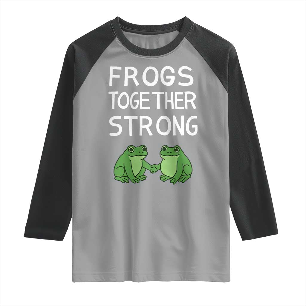 Frogs Together Strong Raglan Shirt Free Portland Oregon Unity Meme TS02 Sport Gray Black Print Your Wear