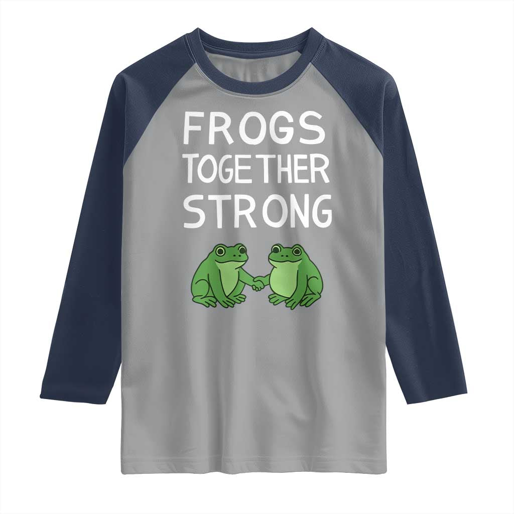 Frogs Together Strong Raglan Shirt Free Portland Oregon Unity Meme TS02 Sport Gray Navy Print Your Wear
