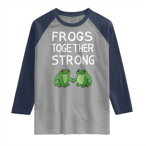 Frogs Together Strong Raglan Shirt Free Portland Oregon Unity Meme TS02 Sport Gray Navy Print Your Wear