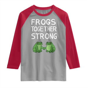 Frogs Together Strong Raglan Shirt Free Portland Oregon Unity Meme TS02 Sport Gray Red Print Your Wear