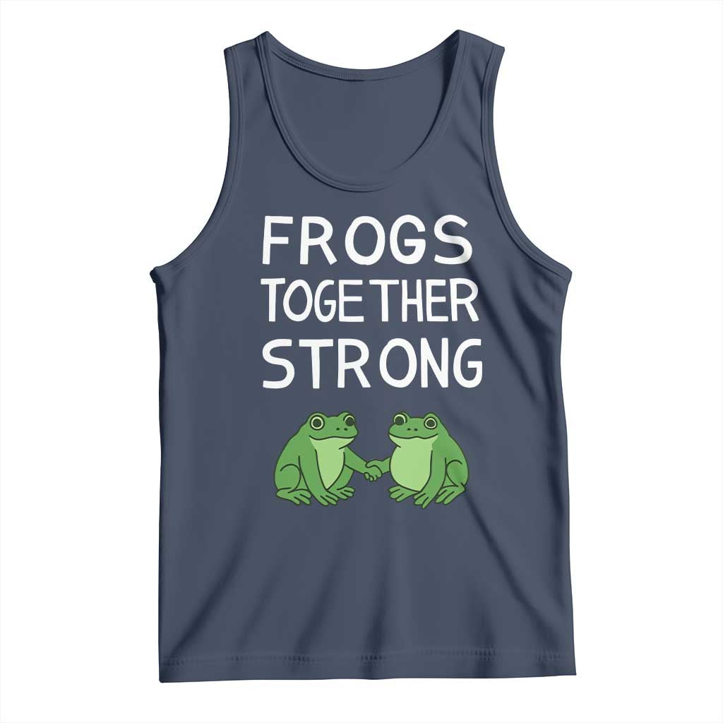 Frogs Together Strong Tank Top Free Portland Oregon Unity Meme TS02 Navy Print Your Wear