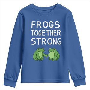Frogs Together Strong Youth Sweatshirt Free Portland Oregon Unity Meme TS02 Royal Blue Print Your Wear