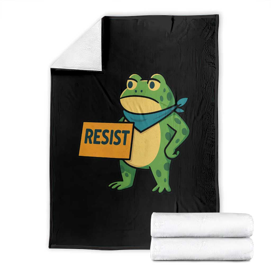 Retro Frog Resist Throw Blanket Free Portland Oregon Funny Cartoon Graphic TS02 Black Print Your Wear
