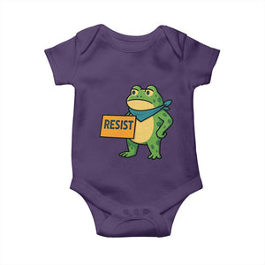 Retro Frog Resist Baby Onesie Free Portland Oregon Funny Cartoon Graphic TS02 Purple Print Your Wear