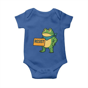 Retro Frog Resist Baby Onesie Free Portland Oregon Funny Cartoon Graphic TS02 Royal Blue Print Your Wear