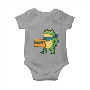 Retro Frog Resist Baby Onesie Free Portland Oregon Funny Cartoon Graphic TS02 Sport Gray Print Your Wear