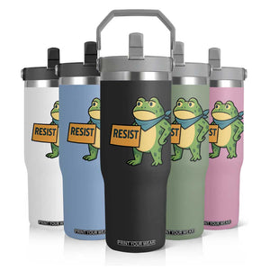 Retro Frog Resist Flip Straw Tumbler Free Portland Oregon Funny Cartoon Graphic TS02 Print Your Wear