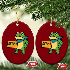 Retro Frog Resist Ceramic Ornament Free Portland Oregon Funny Cartoon Graphic TS02 Print Your Wear