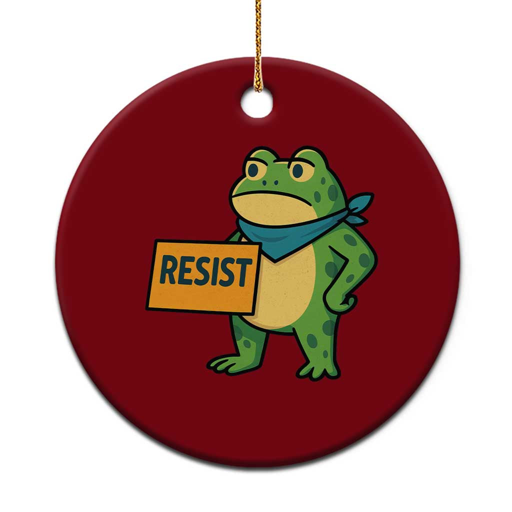 Retro Frog Resist Ceramic Ornament Free Portland Oregon Funny Cartoon Graphic TS02 1pc Red Print Your Wear