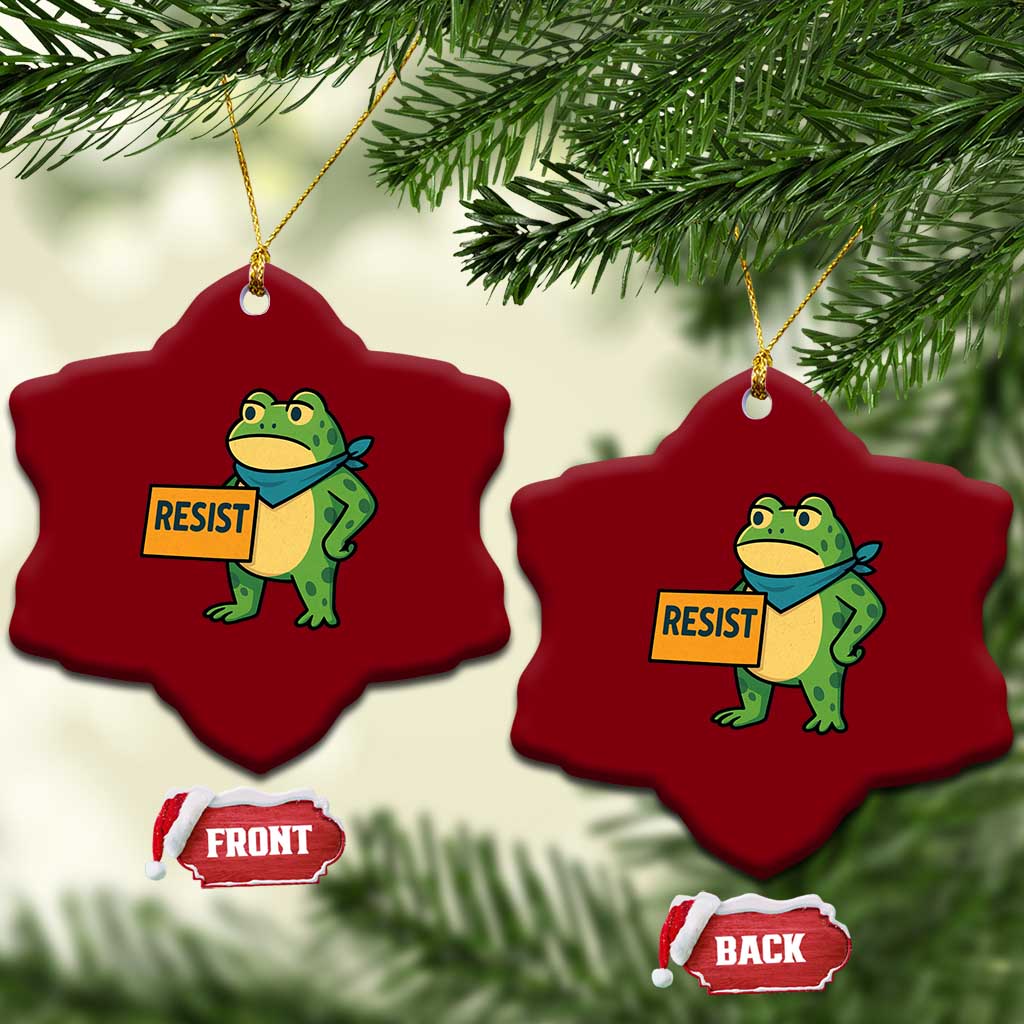 Retro Frog Resist Ceramic Ornament Free Portland Oregon Funny Cartoon Graphic TS02 Print Your Wear