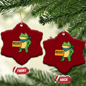 Retro Frog Resist Ceramic Ornament Free Portland Oregon Funny Cartoon Graphic TS02 Print Your Wear
