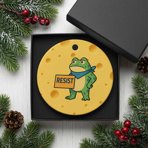 Retro Frog Resist Ceramic Ornament Free Portland Oregon Funny Cartoon Graphic TS02 1pc Yellow Cheese Print Your Wear