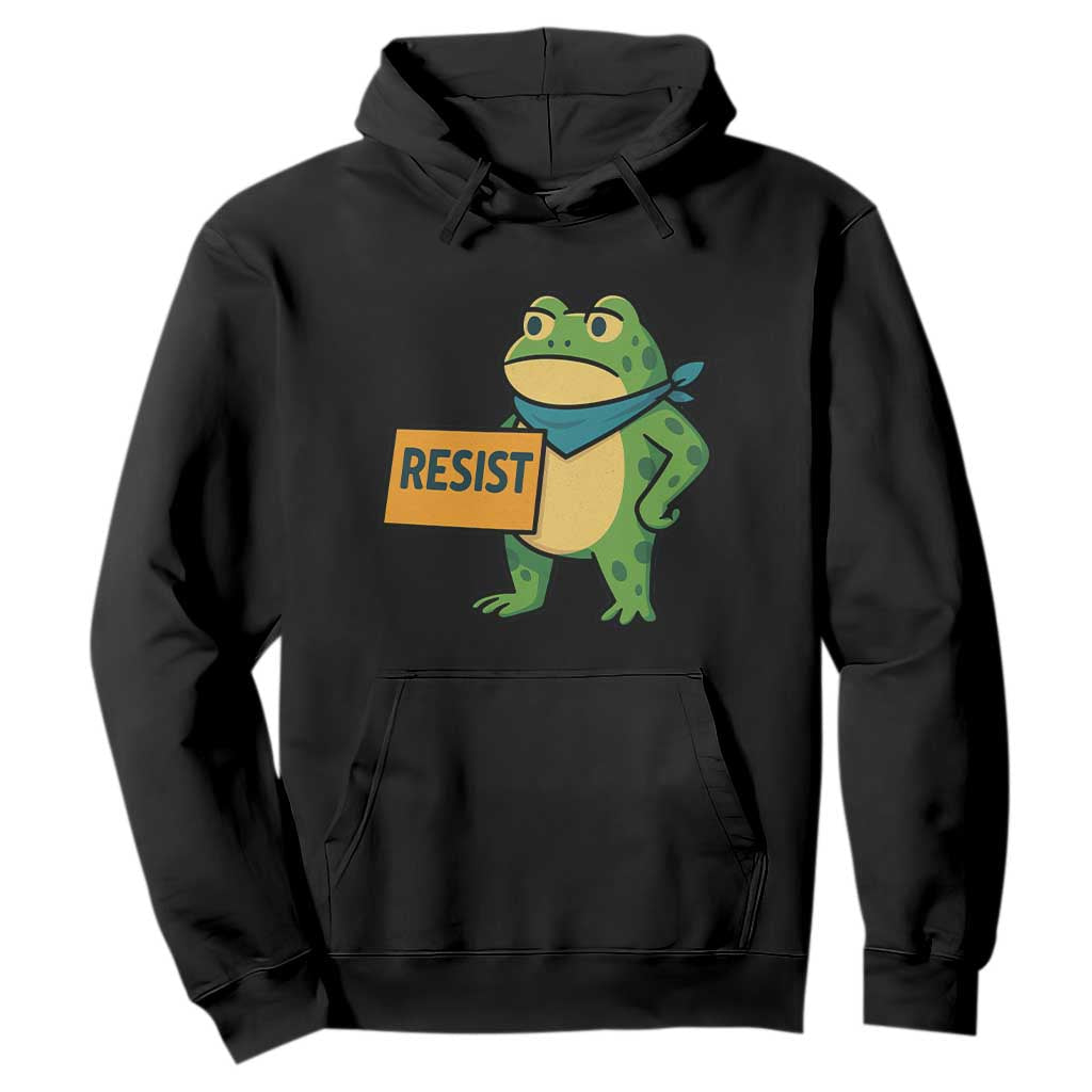 Retro Frog Resist Hoodie Free Portland Oregon Funny Cartoon Graphic TS02 Black Print Your Wear