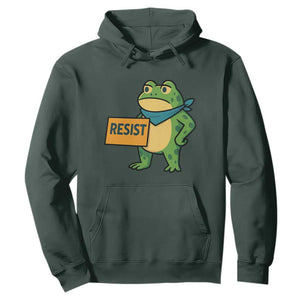 Retro Frog Resist Hoodie Free Portland Oregon Funny Cartoon Graphic TS02 Dark Forest Green Print Your Wear