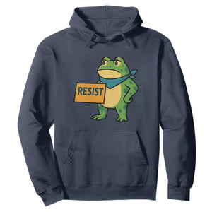 Retro Frog Resist Hoodie Free Portland Oregon Funny Cartoon Graphic TS02 Navy Print Your Wear