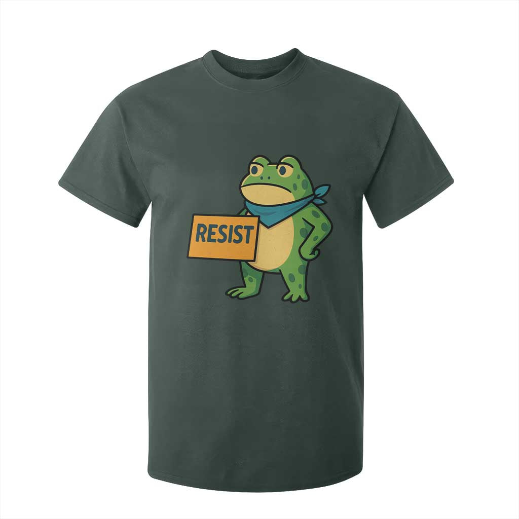 Retro Frog Resist T Shirt For Kid Free Portland Oregon Funny Cartoon Graphic TS02 Dark Forest Green Print Your Wear