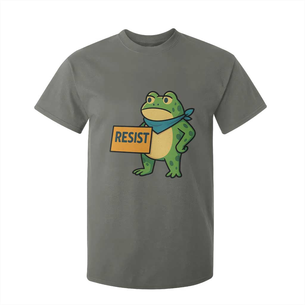 Retro Frog Resist T Shirt For Kid Free Portland Oregon Funny Cartoon Graphic TS02 Military Green Print Your Wear