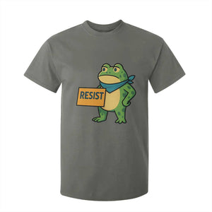 Retro Frog Resist T Shirt For Kid Free Portland Oregon Funny Cartoon Graphic TS02 Military Green Print Your Wear