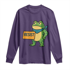 Retro Frog Resist Long Sleeve Shirt Free Portland Oregon Funny Cartoon Graphic TS02 Purple Print Your Wear