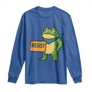 Retro Frog Resist Long Sleeve Shirt Free Portland Oregon Funny Cartoon Graphic TS02 Royal Blue Print Your Wear