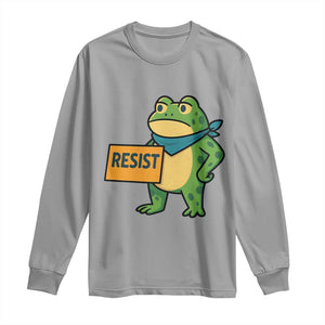 Retro Frog Resist Long Sleeve Shirt Free Portland Oregon Funny Cartoon Graphic TS02 Sport Gray Print Your Wear