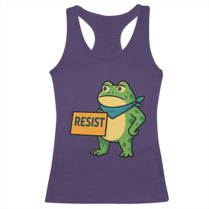 Retro Frog Resist Racerback Tank Top Free Portland Oregon Funny Cartoon Graphic - Print Your Wear