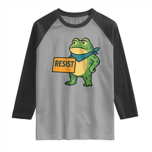 Retro Frog Resist Raglan Shirt Free Portland Oregon Funny Cartoon Graphic TS02 Sport Gray Black Print Your Wear