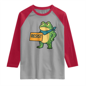 Retro Frog Resist Raglan Shirt Free Portland Oregon Funny Cartoon Graphic TS02 Sport Gray Red Print Your Wear