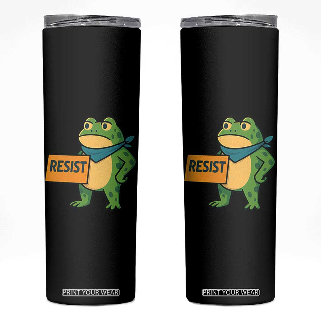 Retro Frog Resist Skinny Tumbler Free Portland Oregon Funny Cartoon Graphic TS02 Black Print Your Wear