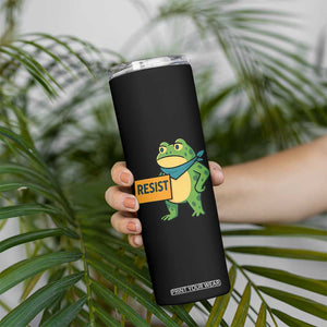 Retro Frog Resist Skinny Tumbler Free Portland Oregon Funny Cartoon Graphic TS02 Print Your Wear