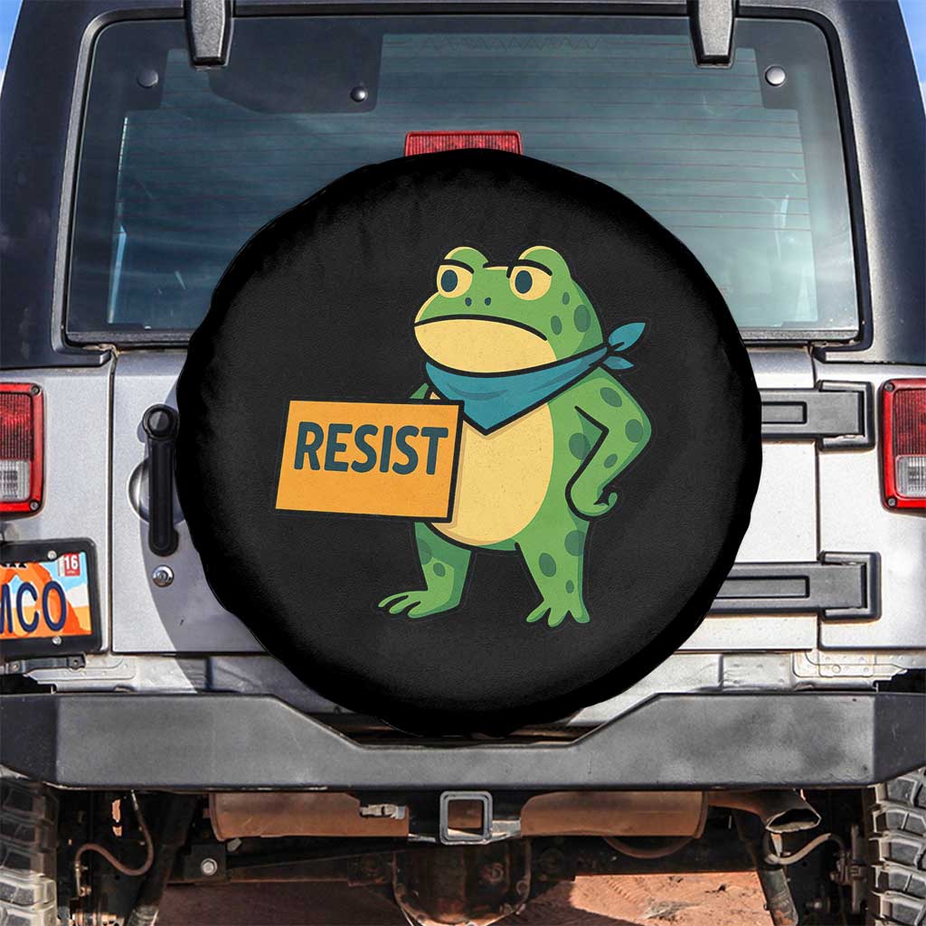 Retro Frog Resist Spare Tire Cover Free Portland Oregon Funny Cartoon Graphic TS02 No hole Black Print Your Wear