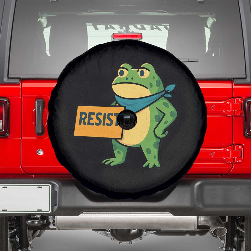 Retro Frog Resist Spare Tire Cover Free Portland Oregon Funny Cartoon Graphic TS02 Black Print Your Wear