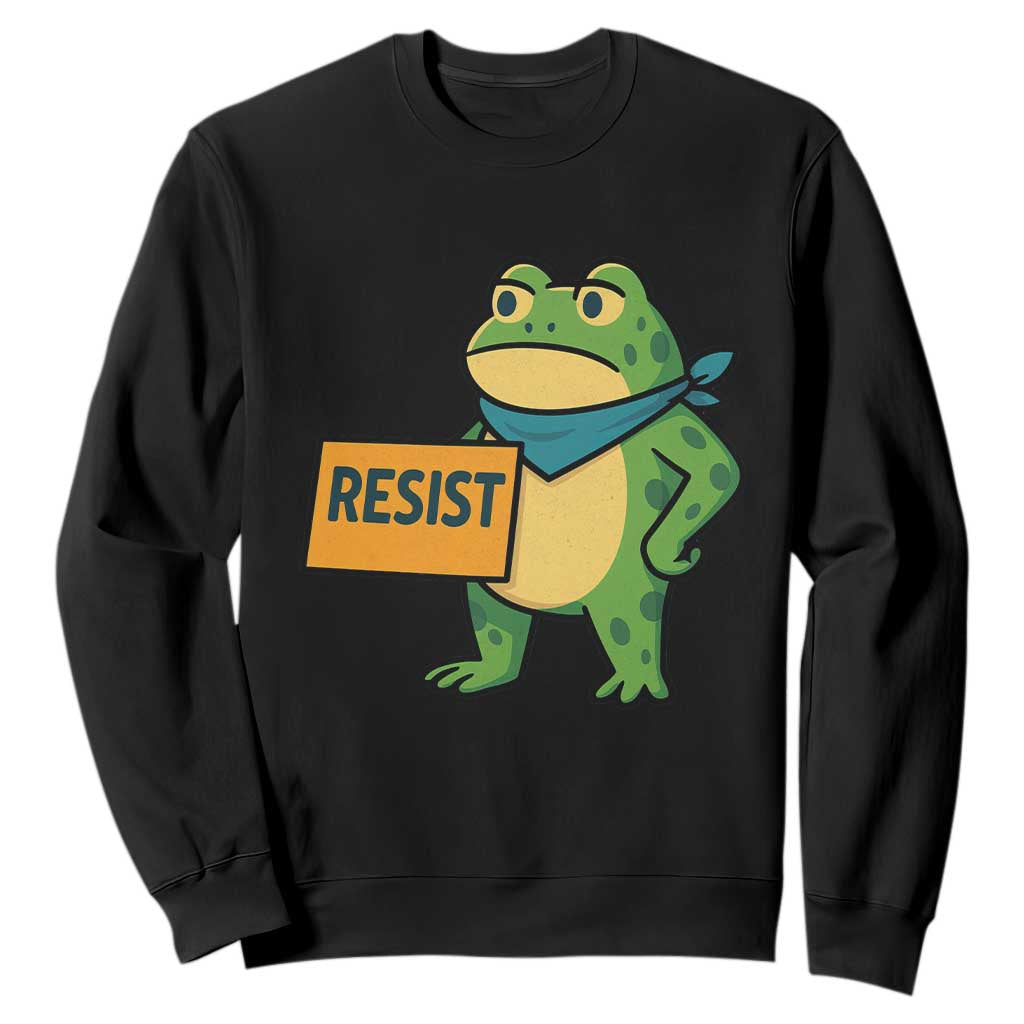 Retro Frog Resist Sweatshirt Free Portland Oregon Funny Cartoon Graphic TS02 Black Print Your Wear