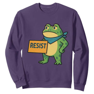 Retro Frog Resist Sweatshirt Free Portland Oregon Funny Cartoon Graphic TS02 Purple Print Your Wear