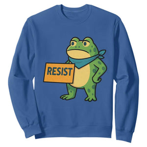 Retro Frog Resist Sweatshirt Free Portland Oregon Funny Cartoon Graphic TS02 Royal Blue Print Your Wear