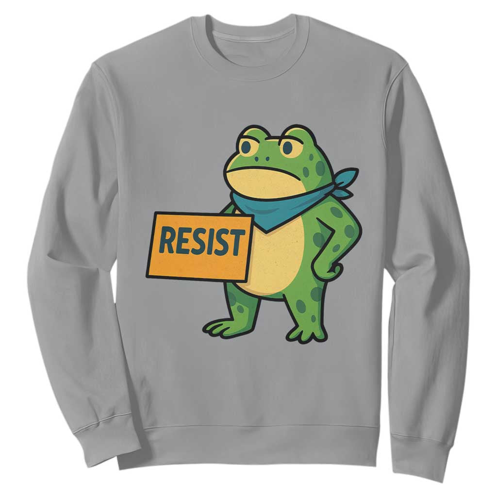 Retro Frog Resist Sweatshirt Free Portland Oregon Funny Cartoon Graphic TS02 Sport Gray Print Your Wear